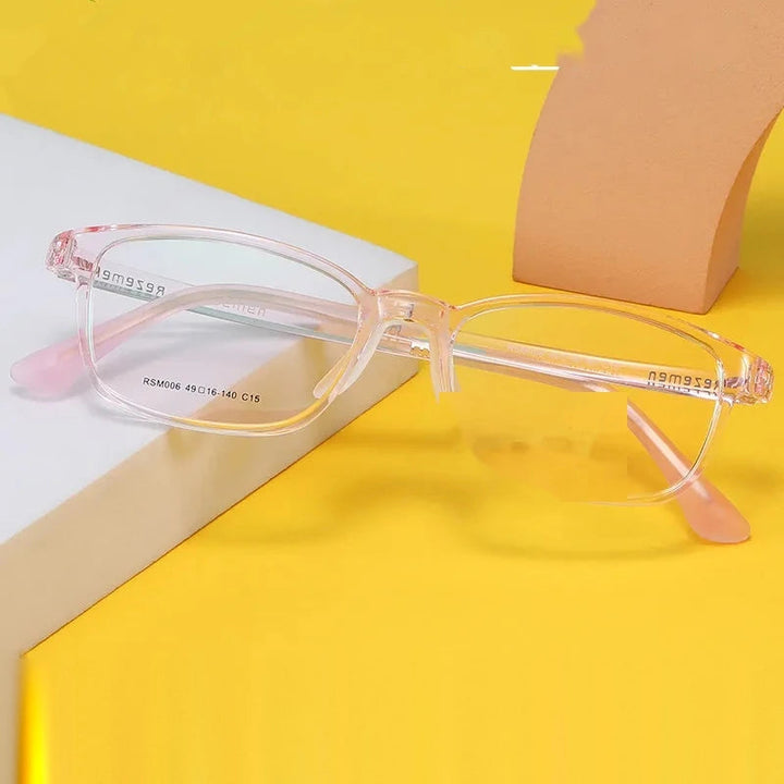 Aimee Kids Full Rim Square TR90 Silicone Eyeglasses 2027 - Pink