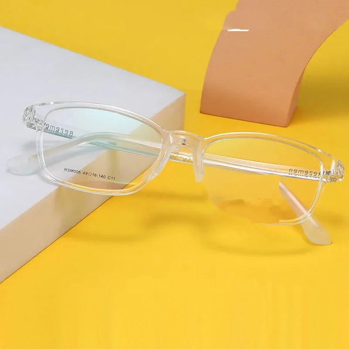Aimee Kids Full Rim Square TR90 Silicone Eyeglasses 2027 - Transparent