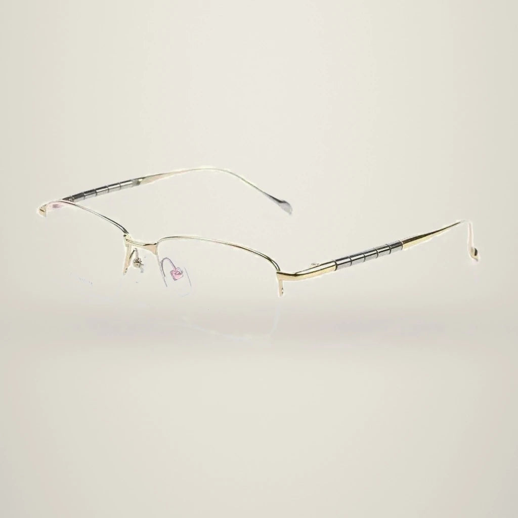 Aimee Women's Semi Rim Brow Line Square Titanium Eyeglasses 427018 — view 1 | Aimee at FuzWeb