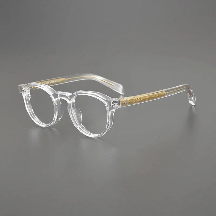 Aimee Unisex Full Rim Oversize Round Handmade Acetate Eyeglasses 533 - Transparent | Aimee at FuzWeb