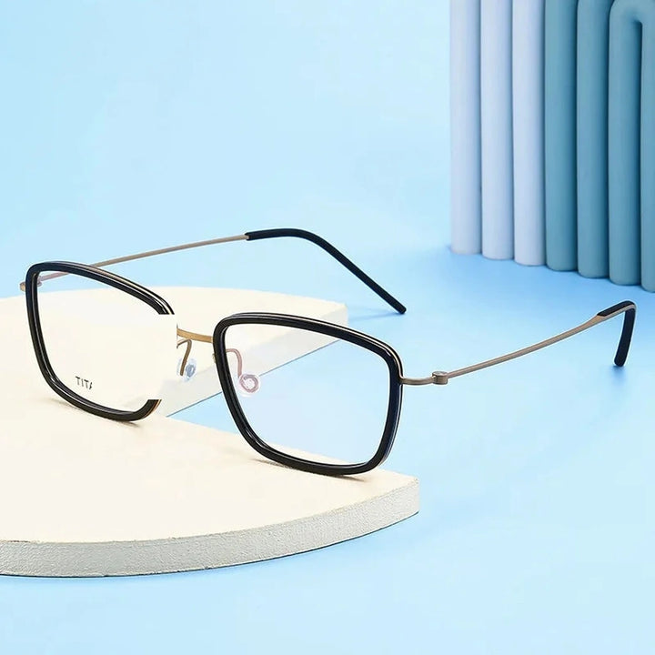 Aimee Unisex Full Rim Square Titanium Acetate Eyeglasses 5803 — view 4 | Aimee at FuzWeb