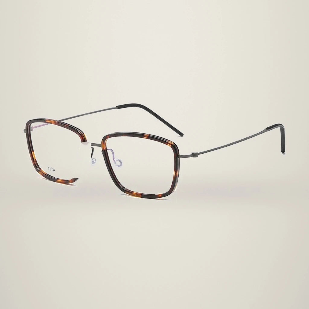 Aimee Unisex Full Rim Square Titanium Acetate Eyeglasses 5803 — view 1 | Aimee at FuzWeb