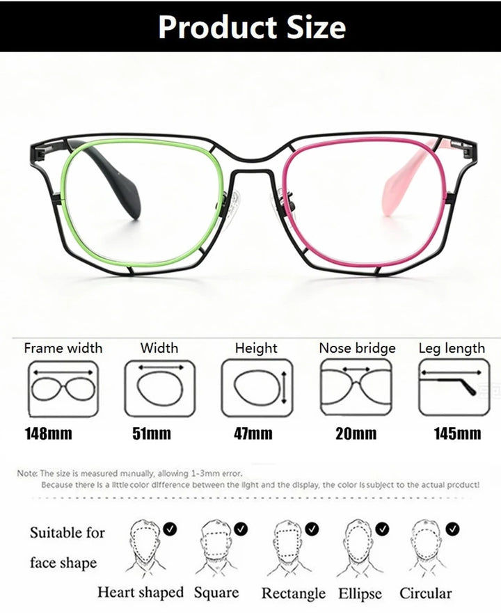 Aimee 6011 Eyeglasses — Frame Dimensions and Sizing Chart