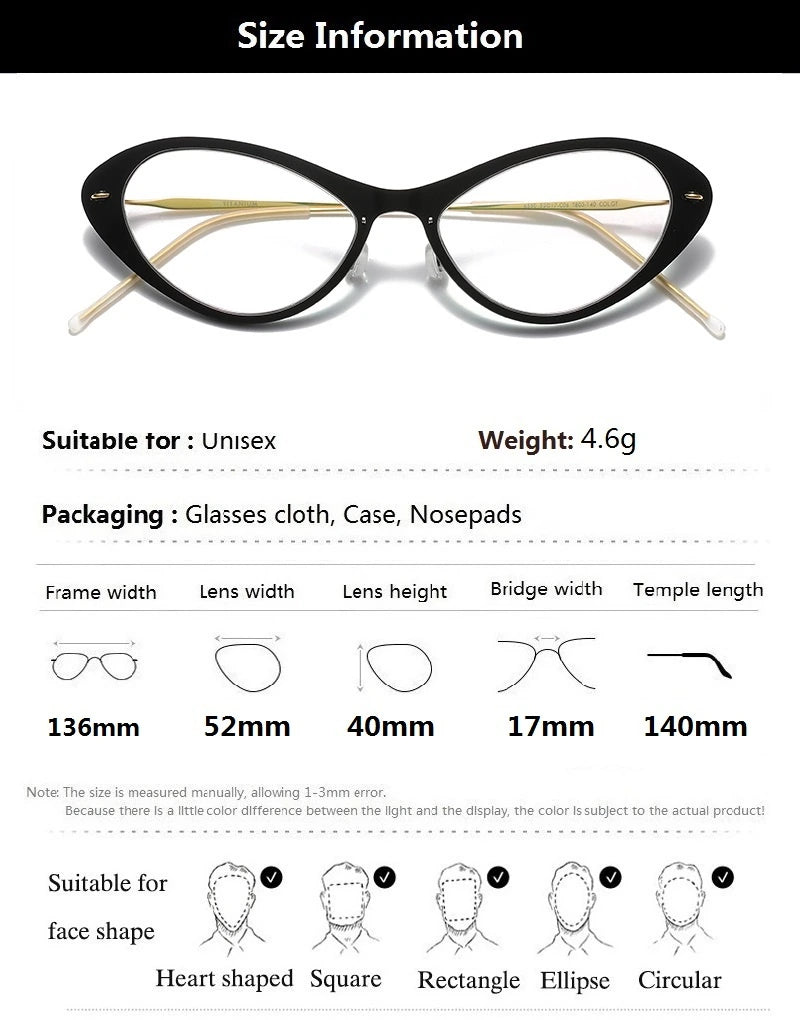 Aimee 6550 Eyeglasses — Frame Dimensions and Sizing Chart