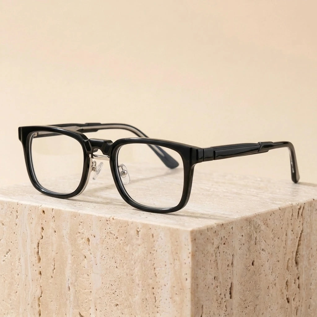 Aimee Unisex Full Rim Square Acetate Eyeglasses 6555 — view 3 | Aimee at FuzWeb