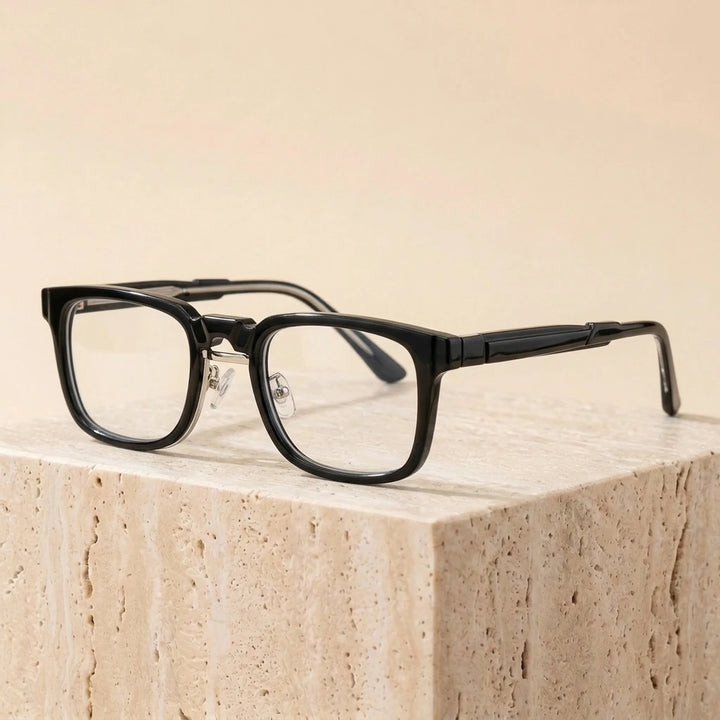 Aimee Unisex Full Rim Square Acetate Eyeglasses 6555 — view 3 | Aimee at FuzWeb