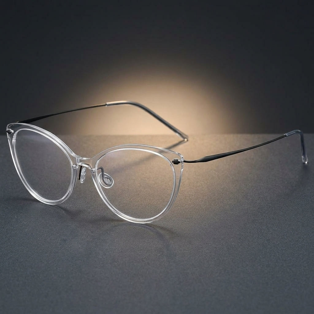 Aimee Unisex Full Rim Cat Eye Titanium Eyeglasses 6564