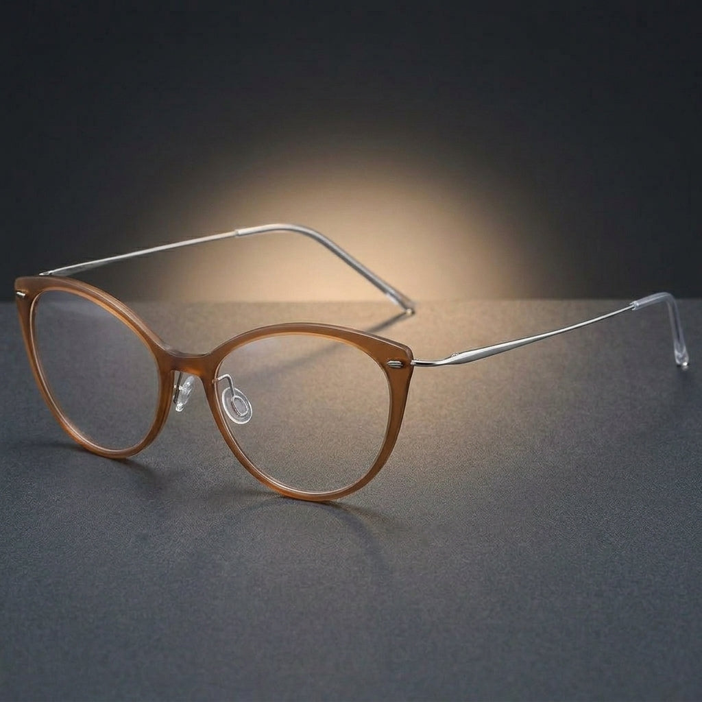 Aimee Unisex Full Rim Cat Eye Titanium Eyeglasses 6564