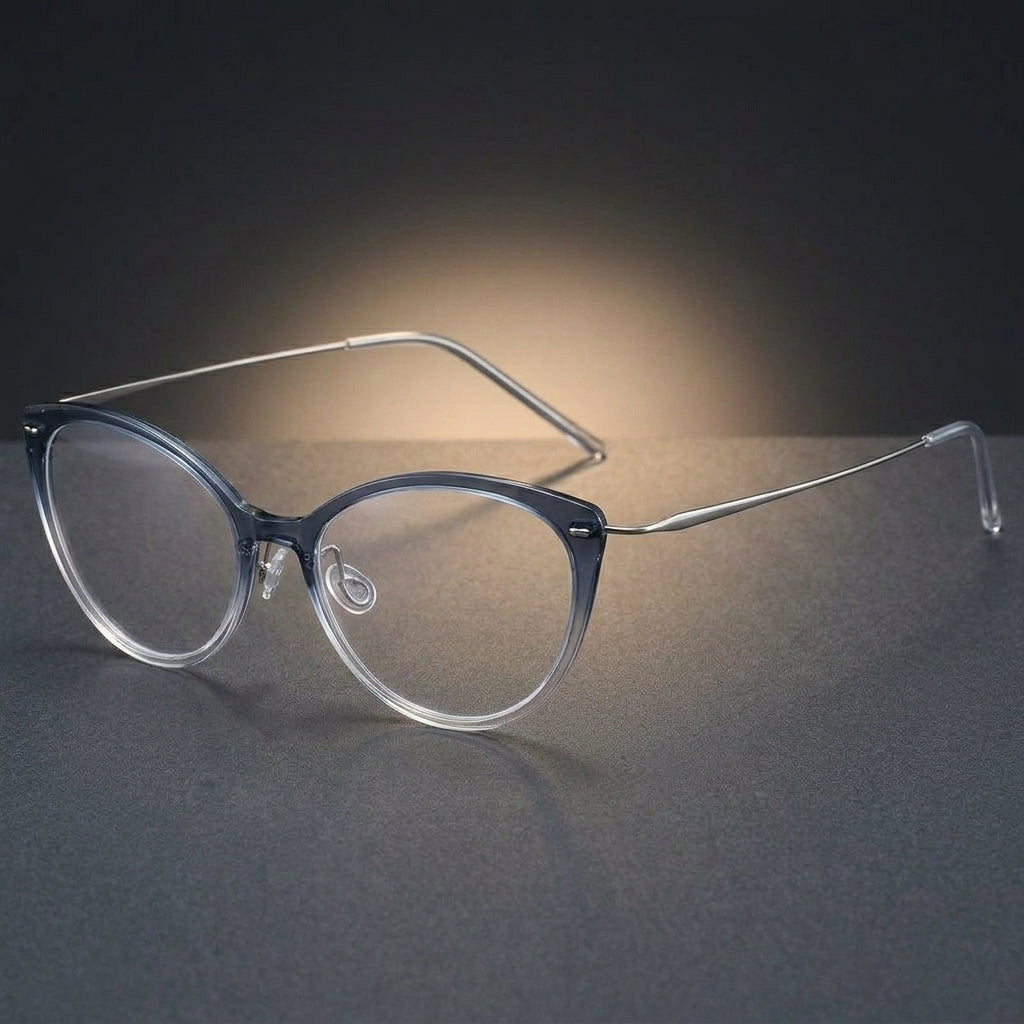 Aimee Unisex Full Rim Cat Eye Titanium Eyeglasses 6564