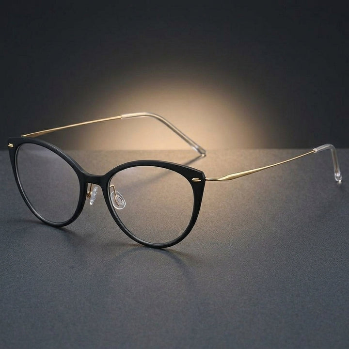 Aimee Unisex Full Rim Cat Eye Titanium Eyeglasses 6564