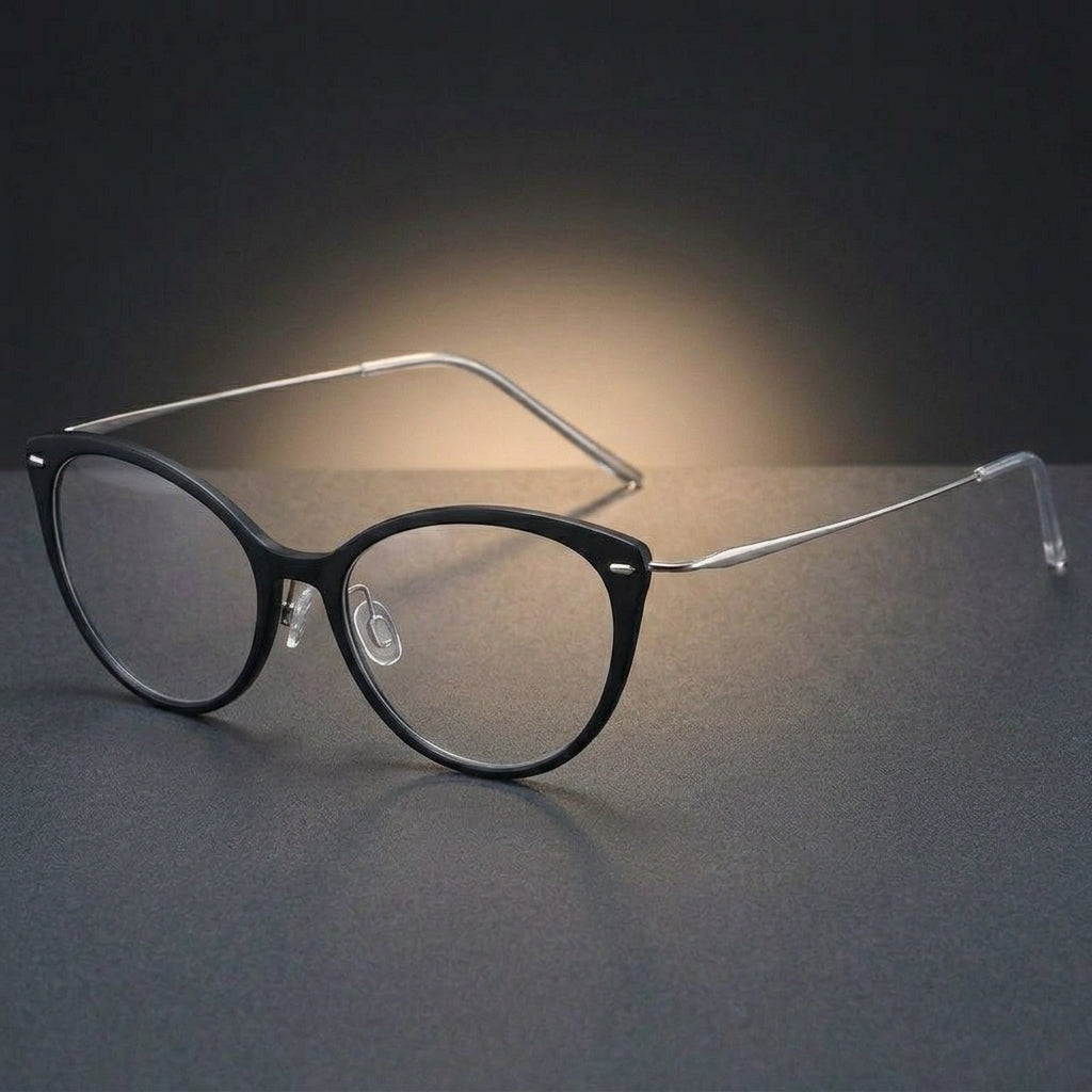 Aimee Unisex Full Rim Cat Eye Titanium Eyeglasses 6564