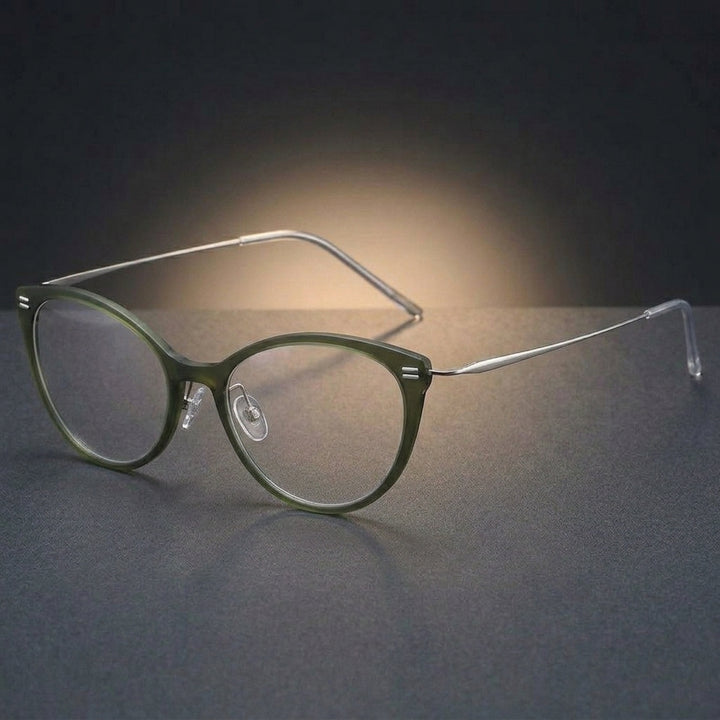 Aimee Unisex Full Rim Cat Eye Titanium Eyeglasses 6564
