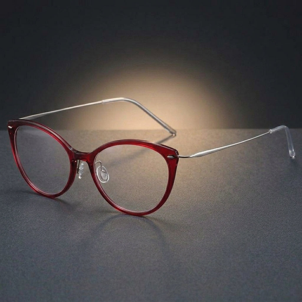 Aimee Unisex Full Rim Cat Eye Titanium Eyeglasses 6564