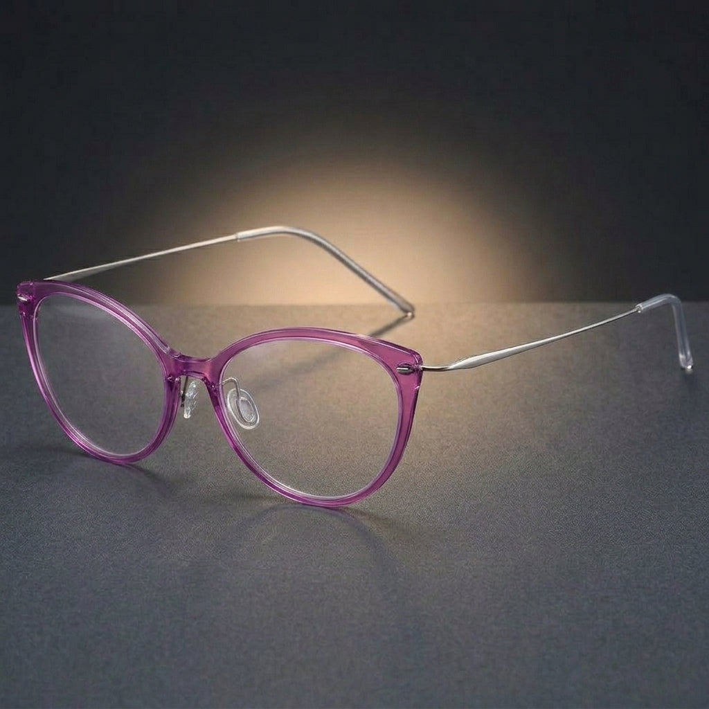 Aimee Unisex Full Rim Cat Eye Titanium Eyeglasses 6564