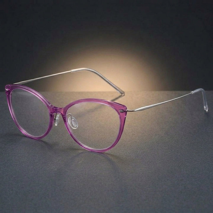 Aimee Unisex Full Rim Cat Eye Titanium Eyeglasses 6564