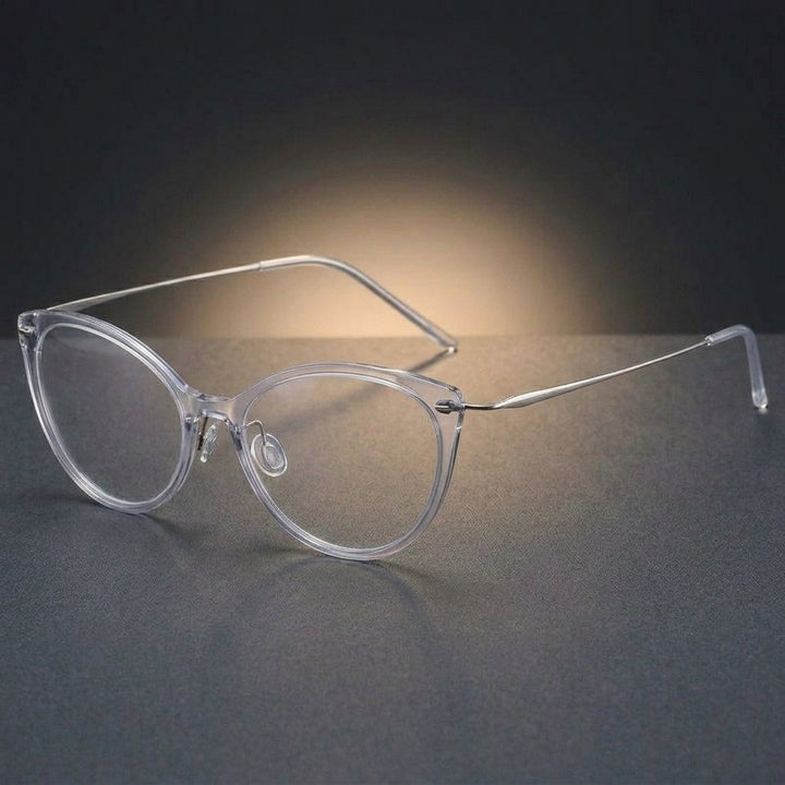Aimee Unisex Full Rim Cat Eye Titanium Eyeglasses 6564
