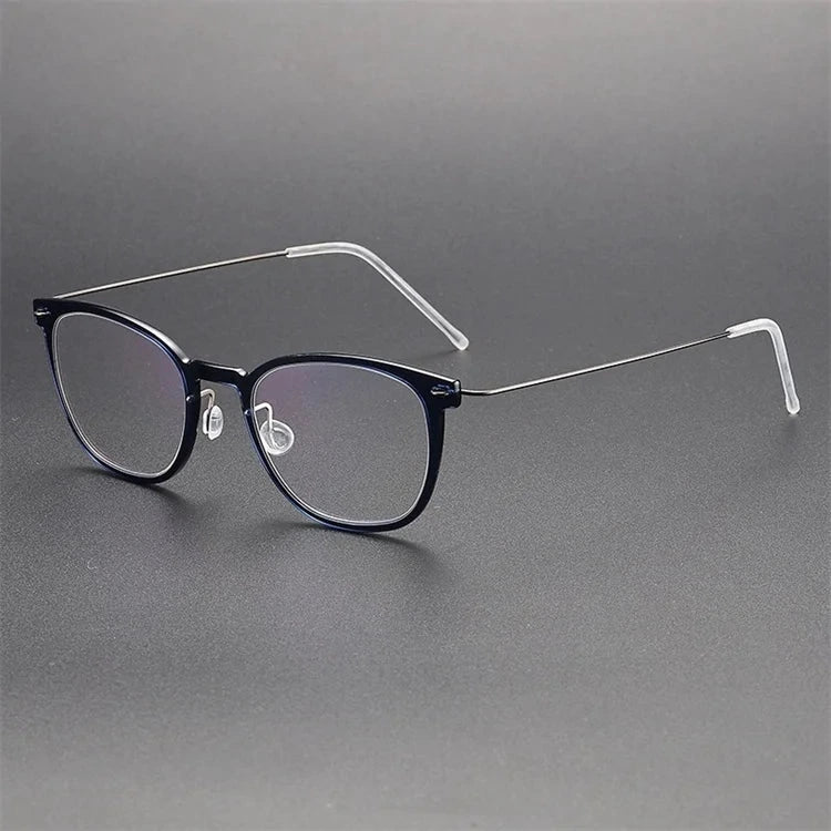 Aimee Unisex Full Rim Square Titanium Acetate Eyeglasses 6609 - Blue | Aimee at FuzWeb