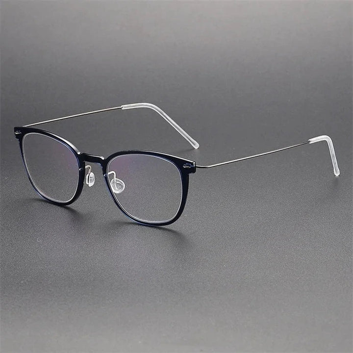 Aimee Unisex Full Rim Square Titanium Acetate Eyeglasses 6609 - Blue | Aimee at FuzWeb