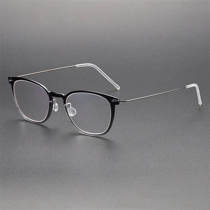 Aimee Unisex Full Rim Square Titanium Acetate Eyeglasses 6609 - Gradient-Grey | Aimee at FuzWeb