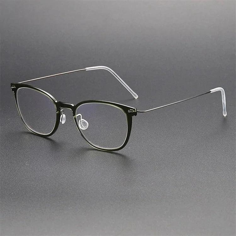 Aimee Unisex Full Rim Square Titanium Acetate Eyeglasses 6609 - Green | Aimee at FuzWeb