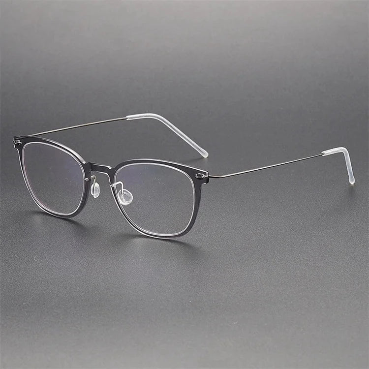Aimee Unisex Full Rim Square Titanium Acetate Eyeglasses 6609 - Grey | Aimee at FuzWeb