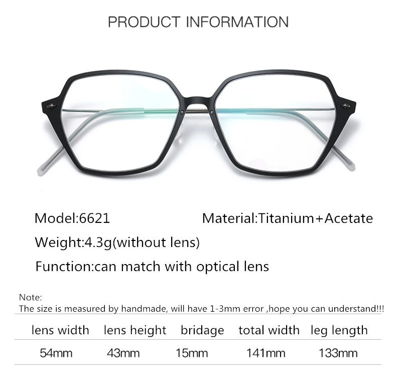 Aimee 6621 Eyeglasses — Frame Dimensions and Sizing Chart