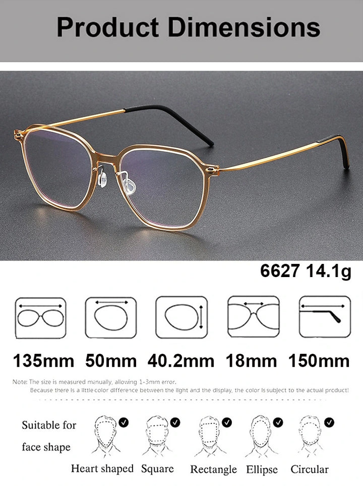 Aimee 6627 Eyeglasses — Frame Dimensions and Sizing Chart