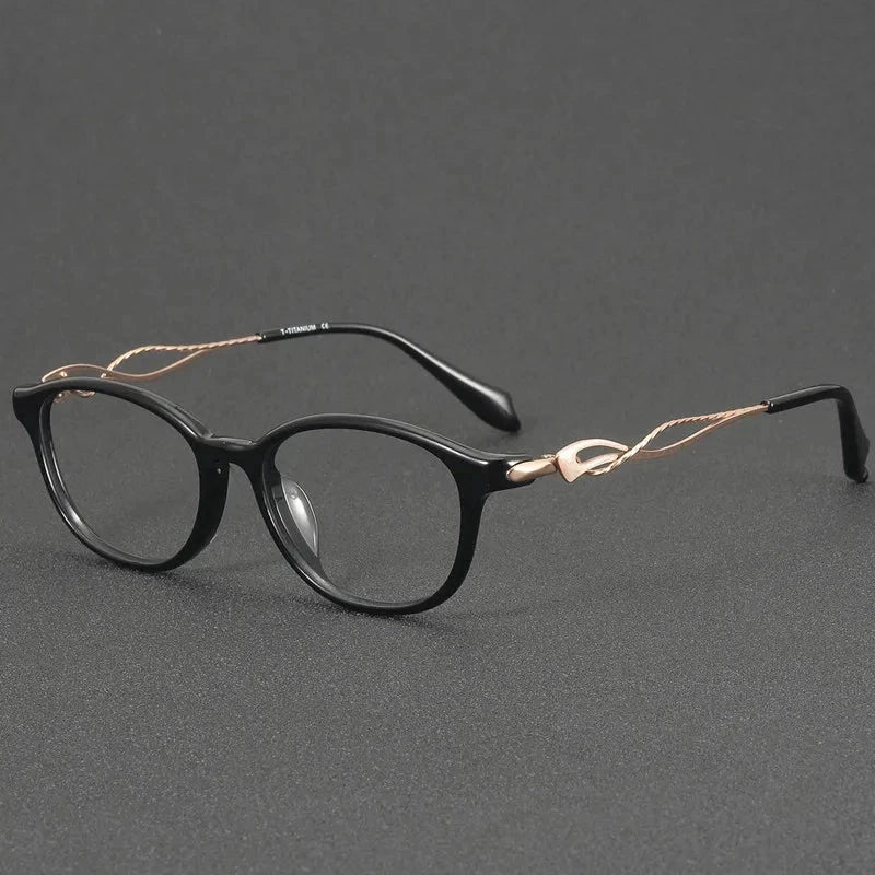 Aimee Unisex Full Rim Oval Titanium Eyeglasses 90019 — view 3 | Aimee at FuzWeb