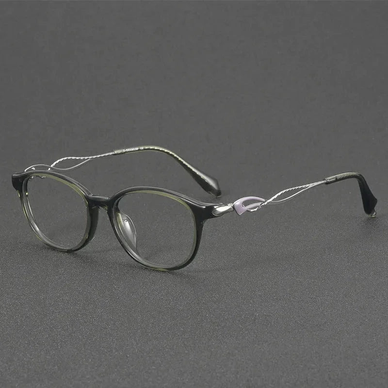 Aimee Unisex Full Rim Oval Titanium Eyeglasses 90019 — view 2 | Aimee at FuzWeb