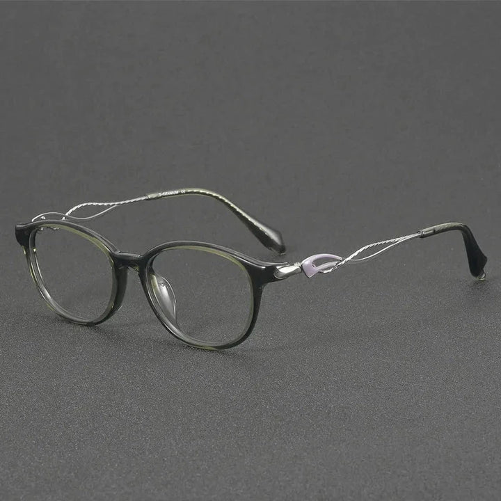 Aimee Unisex Full Rim Oval Titanium Eyeglasses 90019 — view 2 | Aimee at FuzWeb