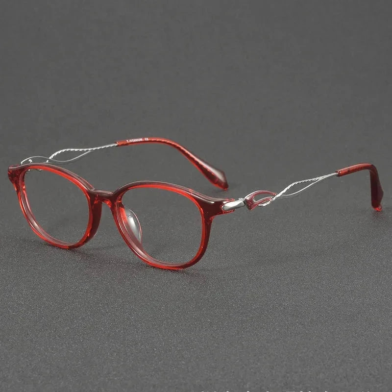 Aimee Unisex Full Rim Oval Titanium Eyeglasses 90019 — view 1 | Aimee at FuzWeb