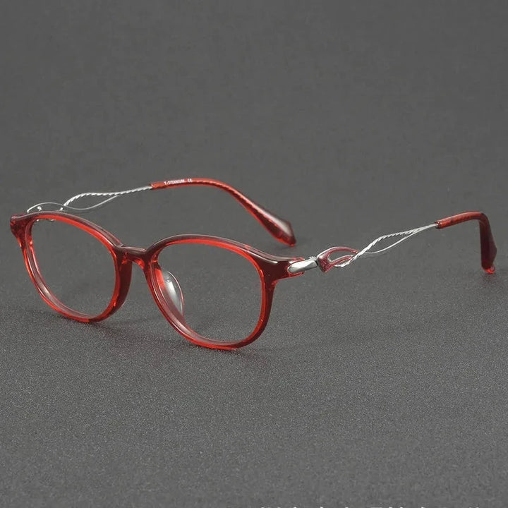 Aimee Unisex Full Rim Oval Titanium Eyeglasses 90019 — view 1 | Aimee at FuzWeb