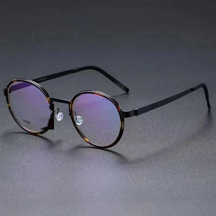 Aimee Unisex Full Rim Round Titanium Acetate Eyeglasses 9752 — view 4 | Aimee at FuzWeb