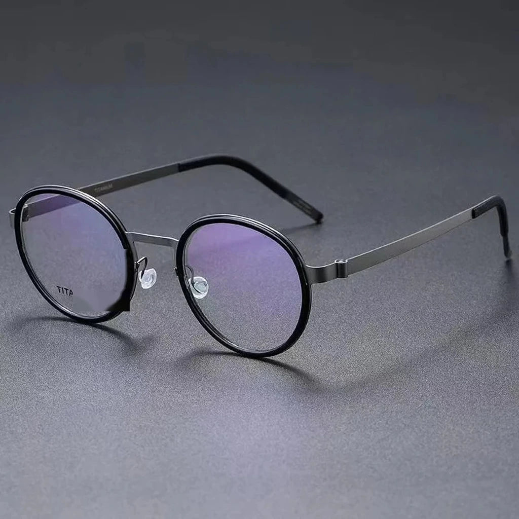 Aimee Unisex Full Rim Round Titanium Acetate Eyeglasses 9752 — view 7 | Aimee at FuzWeb