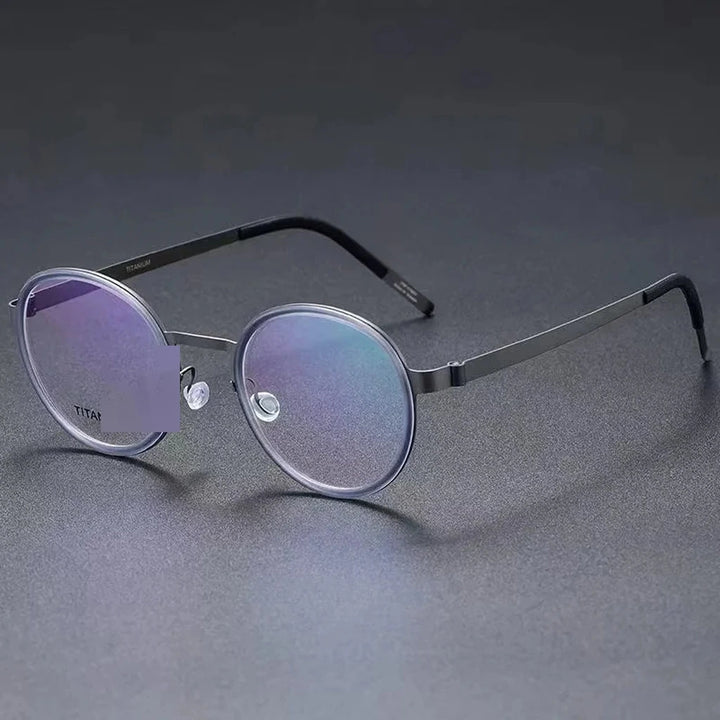 Aimee Unisex Full Rim Round Titanium Acetate Eyeglasses 9752 — view 6 | Aimee at FuzWeb