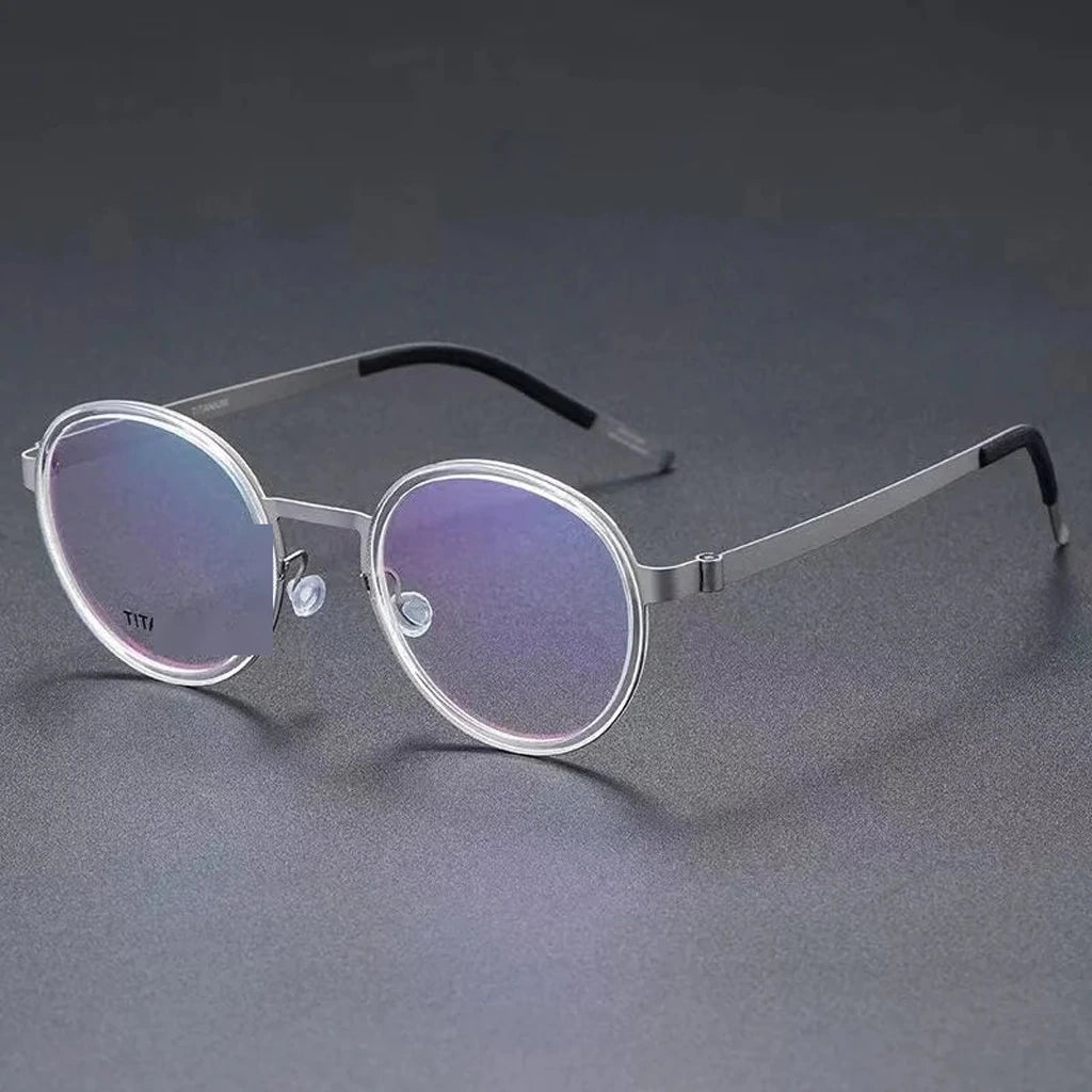 Aimee Unisex Full Rim Round Titanium Acetate Eyeglasses 9752 — view 5 | Aimee at FuzWeb