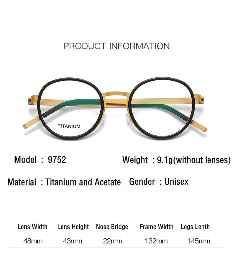 Aimee 9752 Eyeglasses — Frame Dimensions and Sizing Chart