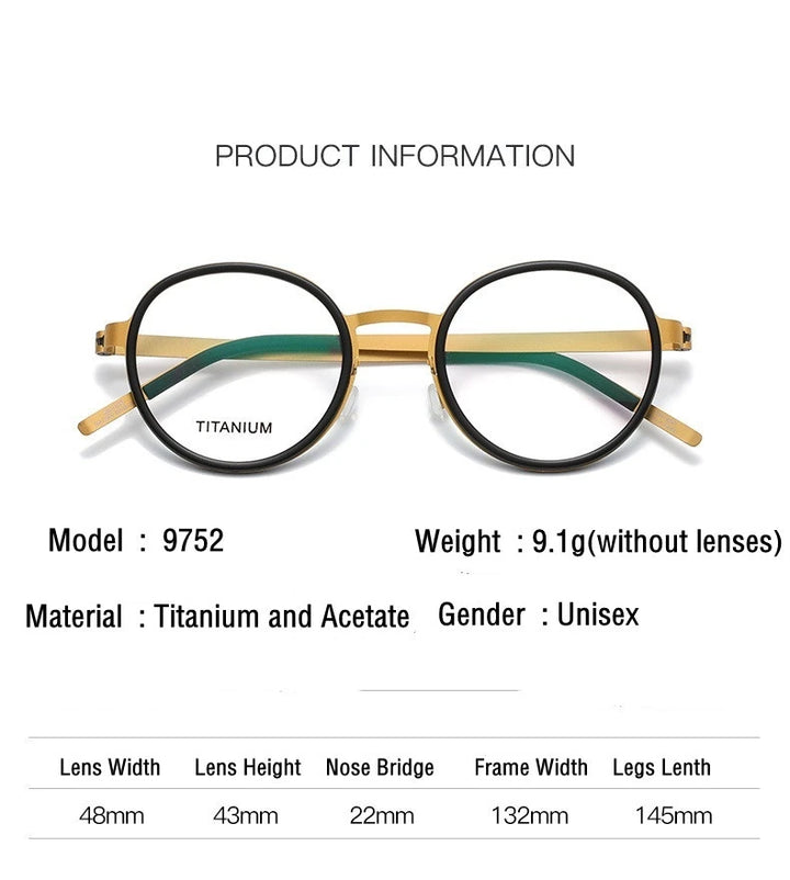 Aimee 9752 Eyeglasses — Frame Dimensions and Sizing Chart