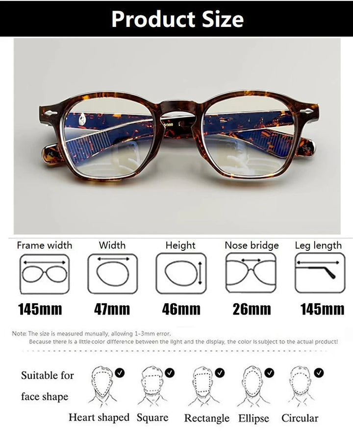 Aimee AC47 Eyeglasses — Frame Dimensions and Sizing Chart
