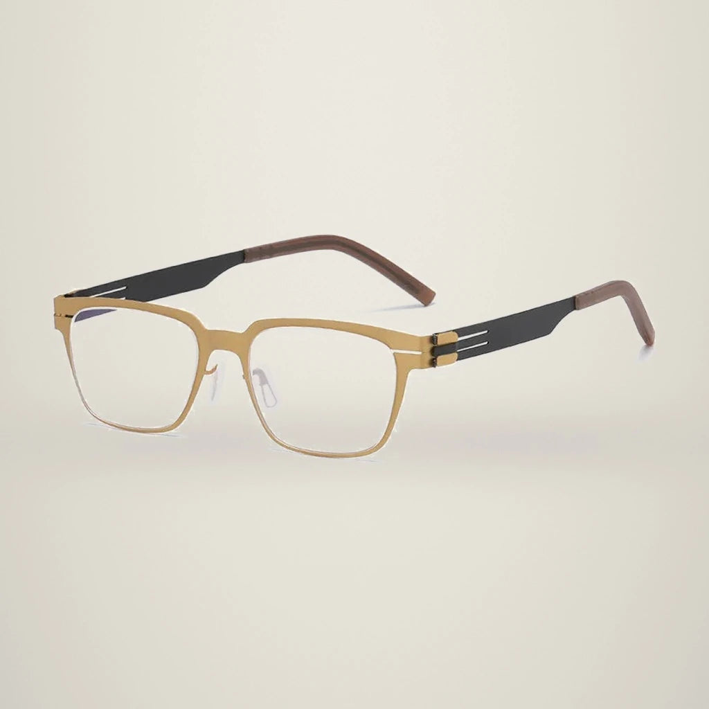 Aimee Unisex Full Rim Square Stainless Steel Eyeglasses Bo — view 4 | Aimee at FuzWeb