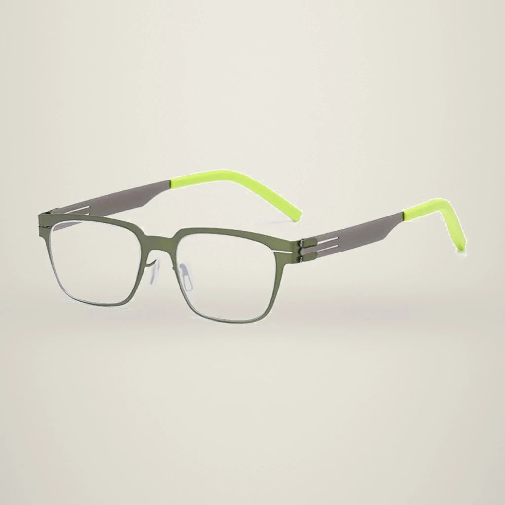 Aimee Unisex Full Rim Square Stainless Steel Eyeglasses Bo — view 2 | Aimee at FuzWeb