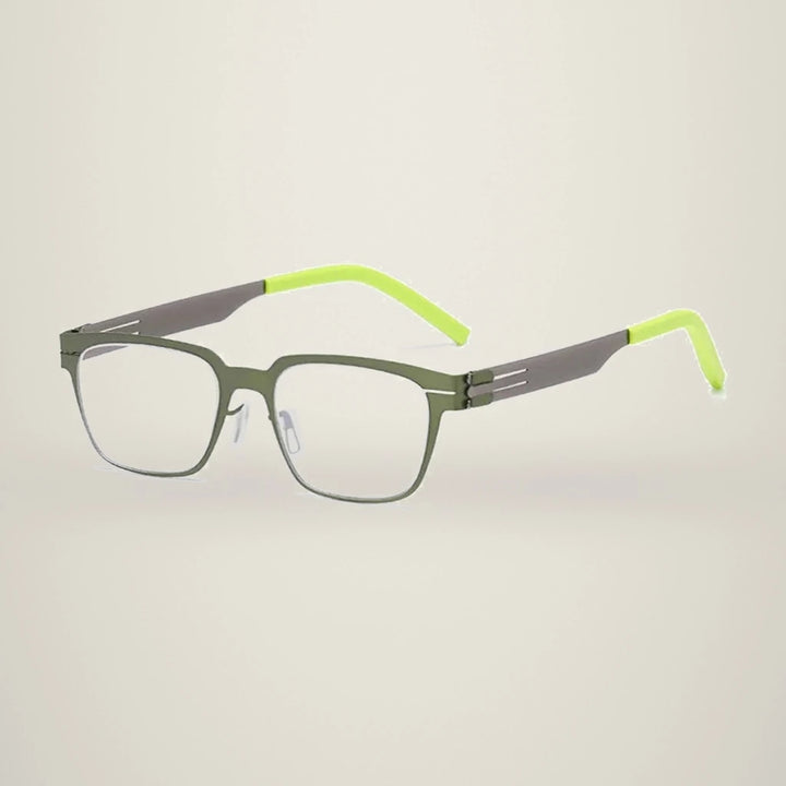Aimee Unisex Full Rim Square Stainless Steel Eyeglasses Bo — view 2 | Aimee at FuzWeb