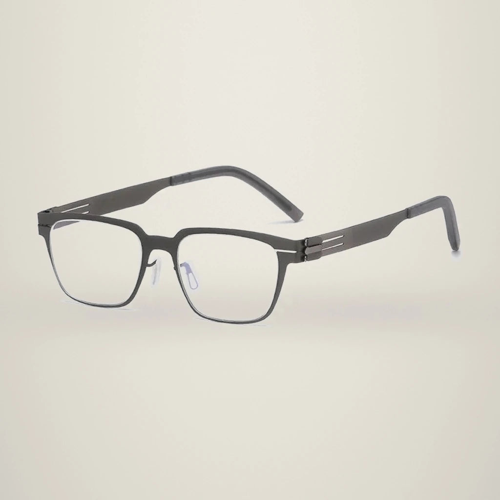 Aimee Unisex Full Rim Square Stainless Steel Eyeglasses Bo — view 1 | Aimee at FuzWeb