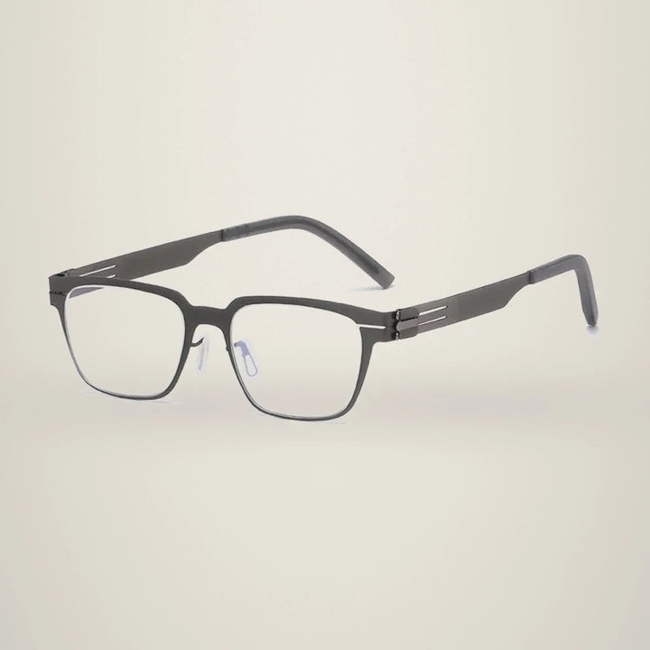 Aimee Unisex Full Rim Square Stainless Steel Eyeglasses Bo — view 1 | Aimee at FuzWeb