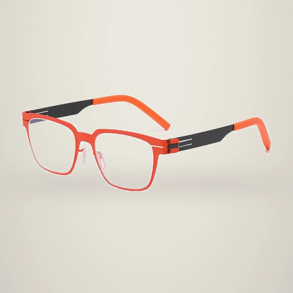 Aimee Unisex Full Rim Square Stainless Steel Eyeglasses Bo — view 6 | Aimee at FuzWeb
