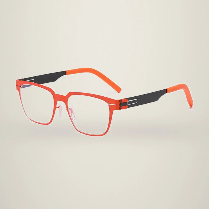 Aimee Unisex Full Rim Square Stainless Steel Eyeglasses Bo — view 6 | Aimee at FuzWeb