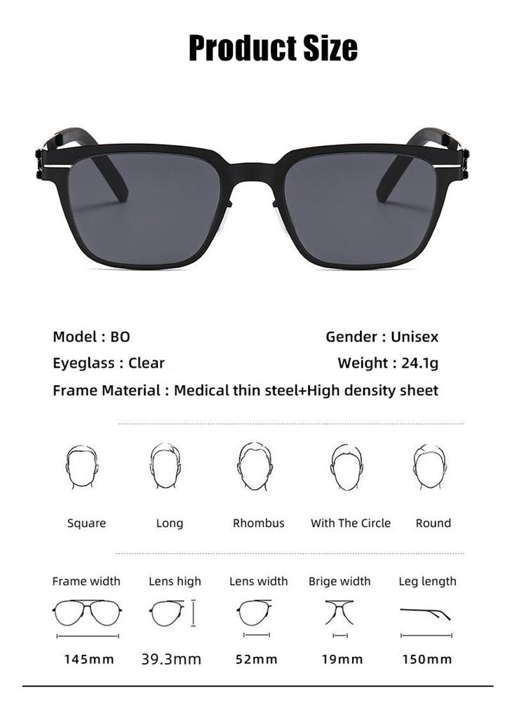 Aimee Bo Eyeglasses — Frame Dimensions and Sizing Chart