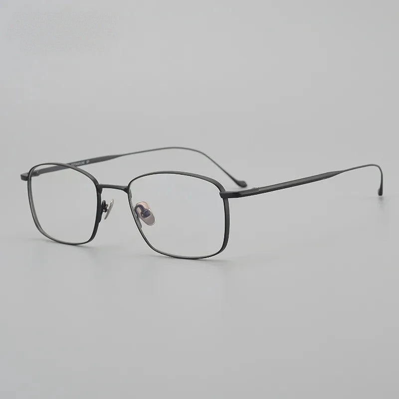 Aimee Unisex Full Rim Square Pure Titanium Eyeglasses Chrod - Black | Aimee at FuzWeb