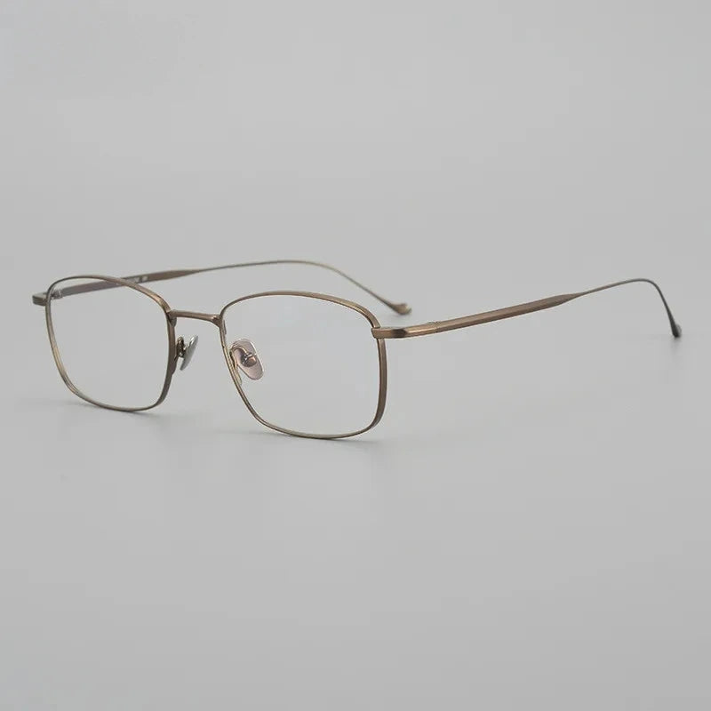 Aimee Unisex Full Rim Square Pure Titanium Eyeglasses Chrod - Bronze | Aimee at FuzWeb