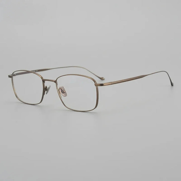 Aimee Unisex Full Rim Square Pure Titanium Eyeglasses Chrod - Bronze | Aimee at FuzWeb